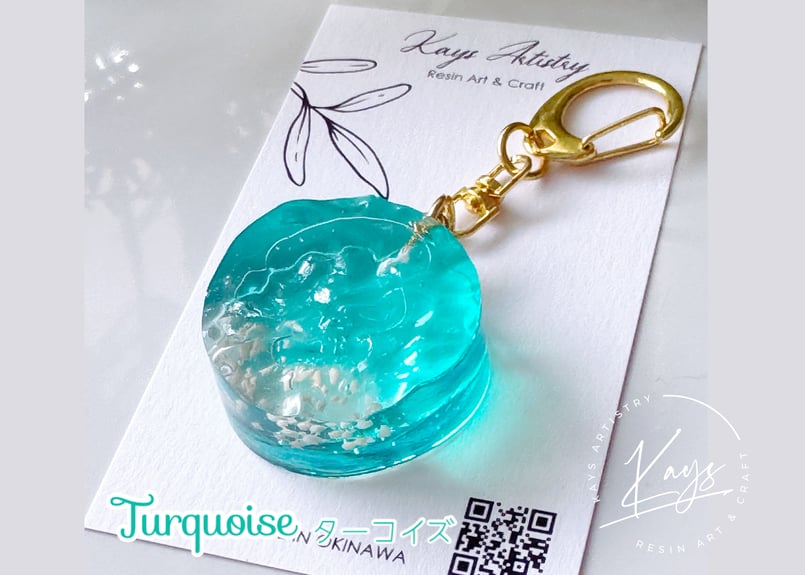 海のかけら キーホルダー 【沖縄の星の砂入り】/ 海の欠片 | Resin Art