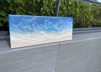 ★現品　レジンアート【波のキャンバス】　Wide panel 約W 54×22cm