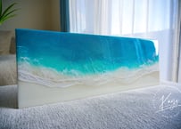 レジンアート【波のキャンバス】ご予約受注制作 A2パネル3連 海