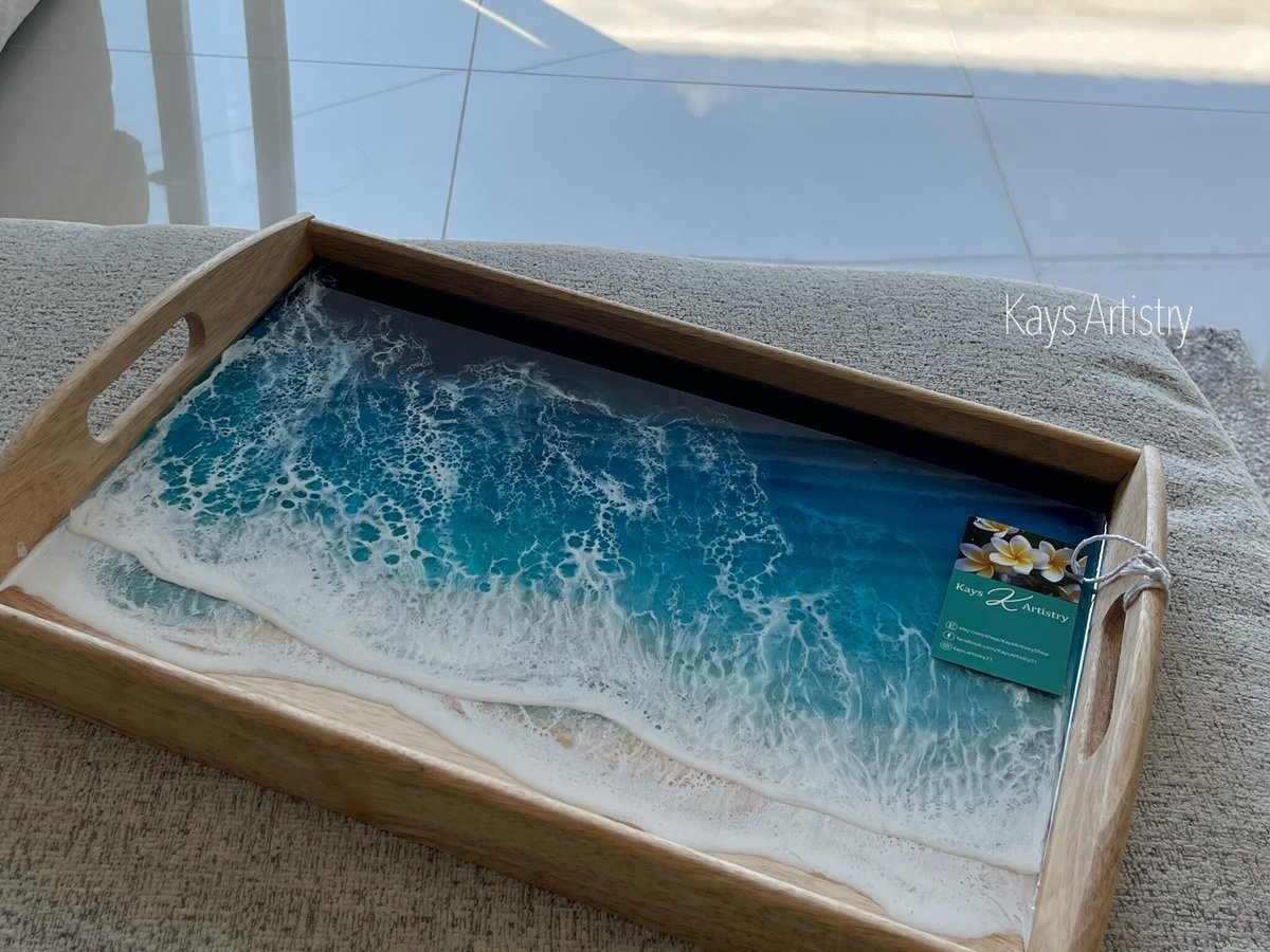 波のトレイ】受注制作/トレイ/ お盆 | Resin Art Shop Kays Artistry