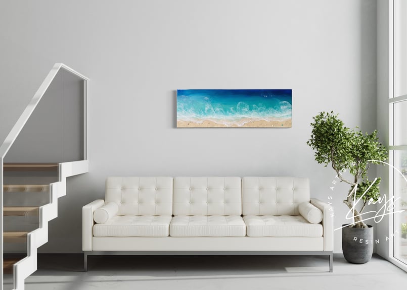 Y様 ☆レジンアート【波のキャンバス】受注制作 幅120 高さ40cm