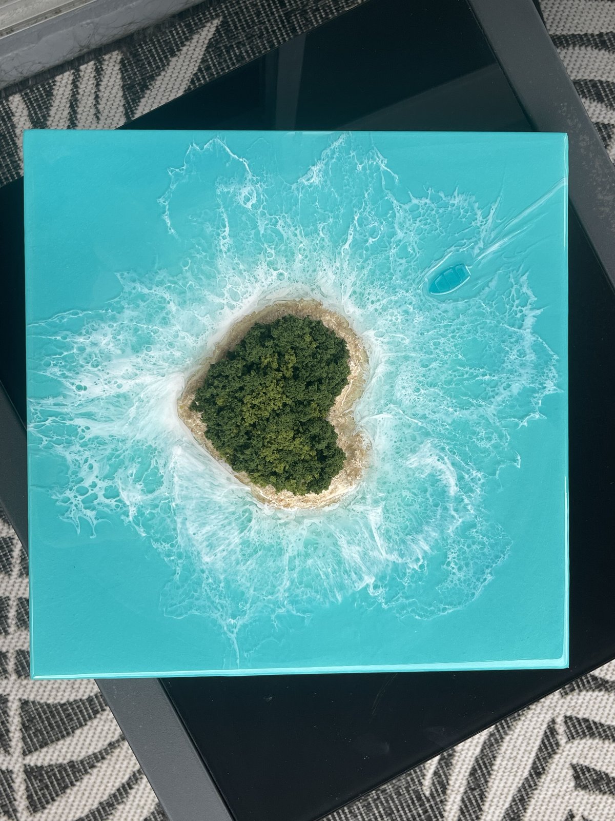 レジンアート【3D波アート】受注制作/Heart Island 海アート