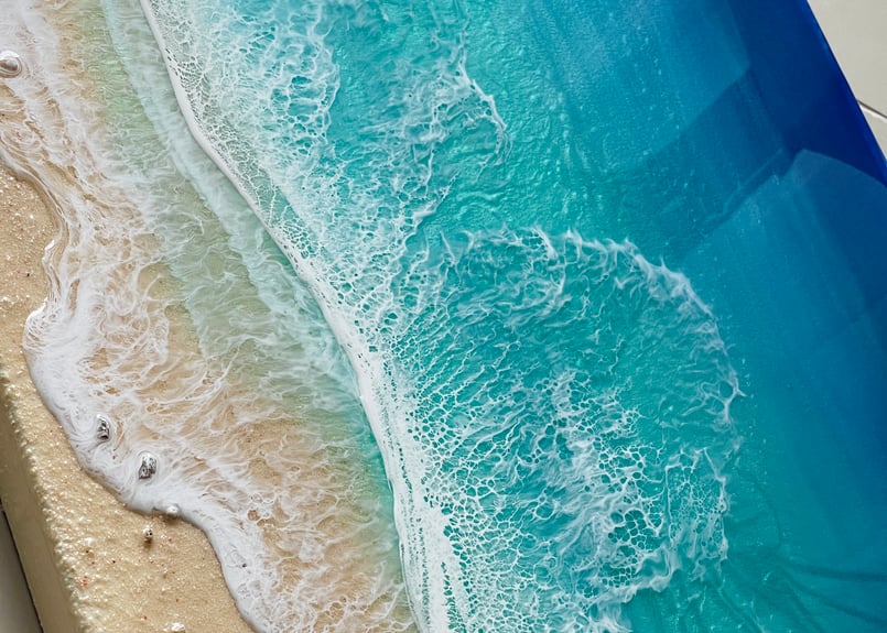 Y様 ☆レジンアート【波のキャンバス】受注制作 幅120 高さ40cm