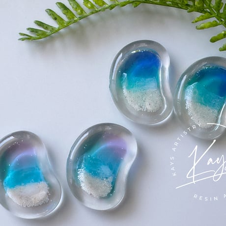 kako様　海オーシャンアート　おまとめ購入用ページ 海アート「ガラス石と貝と青の海岸」レジンアート オーシャン