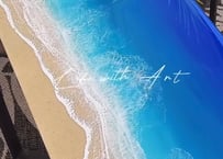 W様　レジンアート【波のキャンバス】受注制作A2サイズ　海アート 木製キャンバス