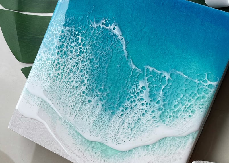 レジンアート【波のキャンバス】受注制作 | Resin Art Shop Kays Artistry