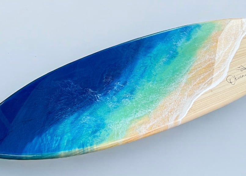 N様【波のボード】受注制作/サーフボード 23” (58.5cm) | Resin Art S