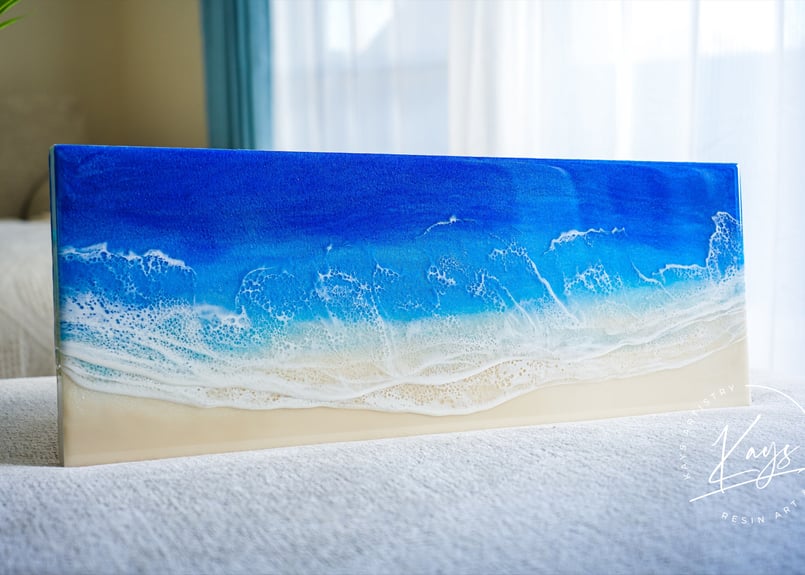 ☆現品 レジンアート【波のキャンバス】 ブルーオーシャン | Resin Art