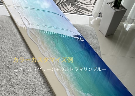 K様★受注制作　レジンアート【波のキャンバス】　ワイドパネル　約幅120 高さ40cm 厚み2cm