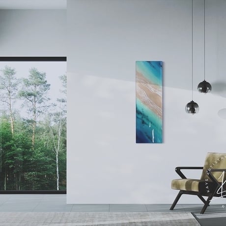 2点セットレジンアート海アートエポキシレジンアートインテリア壁掛け