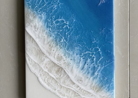 レジンアート【波のキャンバス】現品　Ｆ4(333×242mm) 海アート