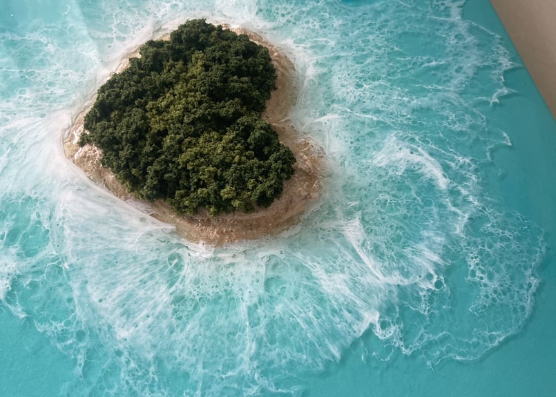 レジンアート【3D波アート】受注制作/Heart Island 海アート