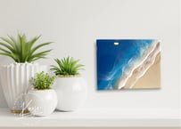 レジンアート【波のキャンバス】現品　海アート ミニキャンバス