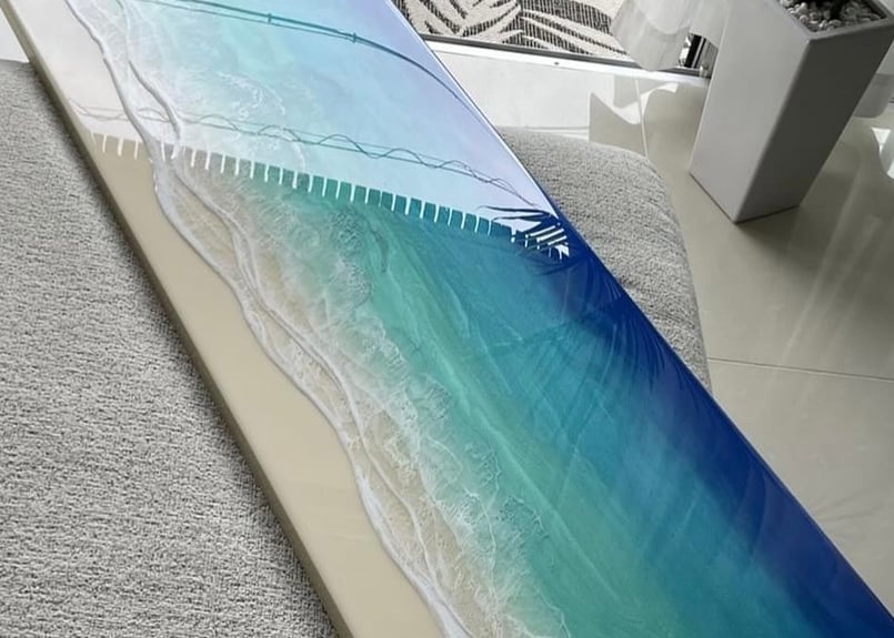 K様 受注制作 琉球松オーシャンアート/Home Decor | Resin Art Shop