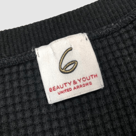 6 ROKU BEAUTY&YOUTH B&Y - ロク ビューティーアンドユース - THERMAL CREW NECK 6SLEEVE - サーマルカットソー