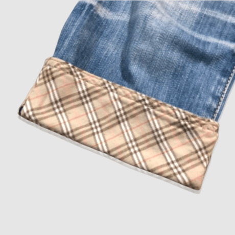 バーバリーブルーレーベル-BURBERRY-ロールアップハーフデニム