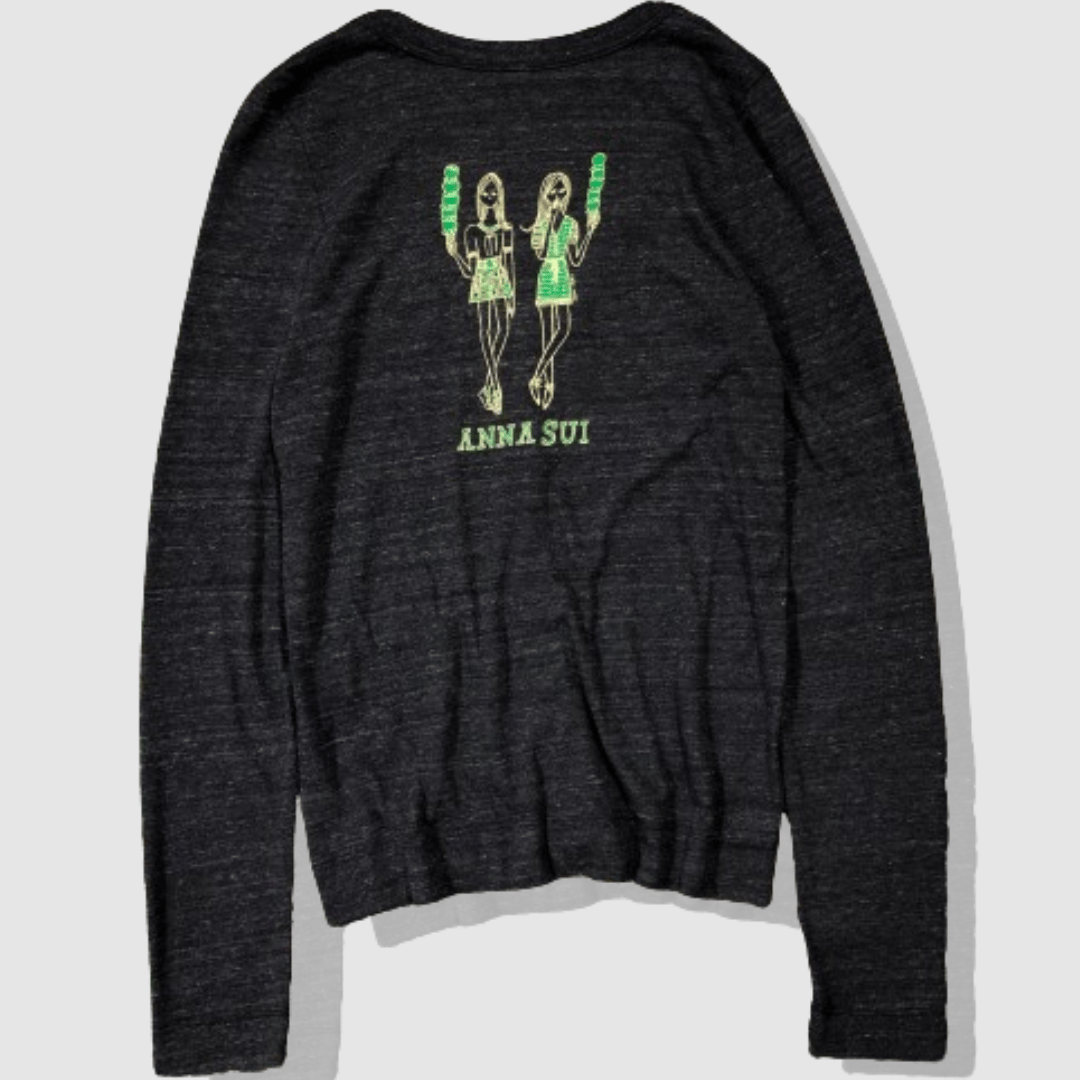 【美品】 ANNA SUI 長袖カーディガン M/L ブラック 背面ロゴ アナスイ - ANNA SUI - バックプリントカーディガン | MoDeNeW