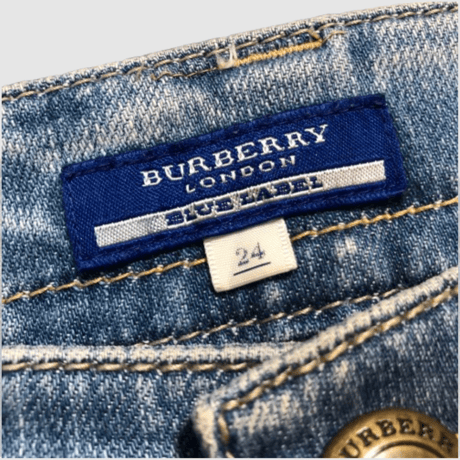 バーバリーブルーレーベル-BURBERRY-ロールアップハーフデニム