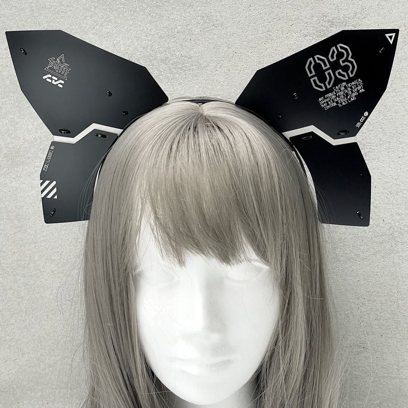 希少/廃盤品】中央町戦術工芸サイバー系リボンカチューシャ白ホワイト