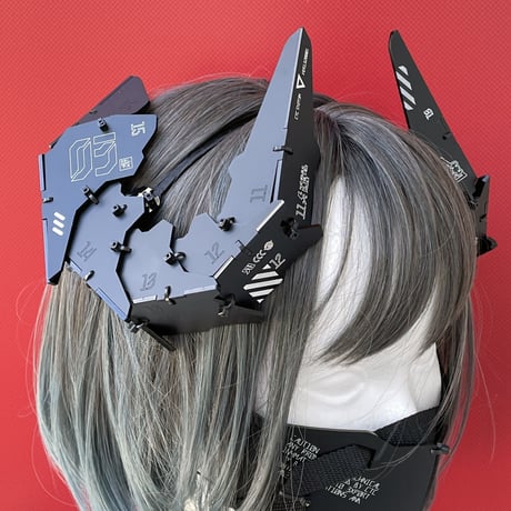 希少/廃盤品】中央町戦術工芸サイバー系リボンカチューシャ白ホワイト