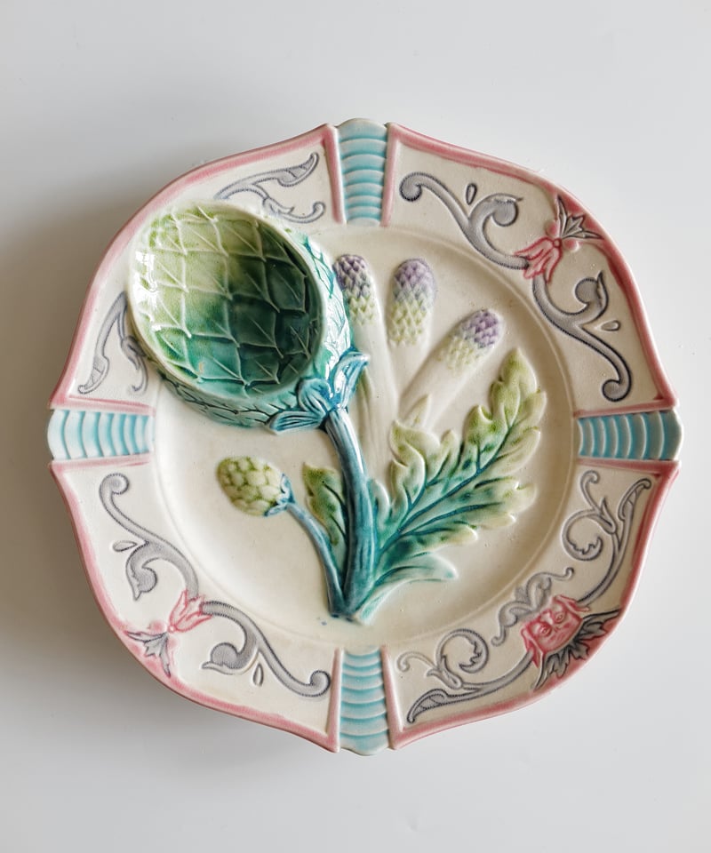 珍しいリムの バルボティーヌ アーティチョークとアスパラガス *状態良 珍しいリムの バルボティーヌ アーティチョークとアスパラガス