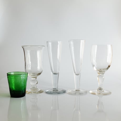 SOLD!【送料込】アンティーク ビストロ グラス 5個セット SOLD!【送料込】アンティーク ビストロ グラス 5個セット SOLD