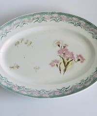 モントロー窯 1820年代 ファイアンスフィン 花リム大皿 | chez Augustins