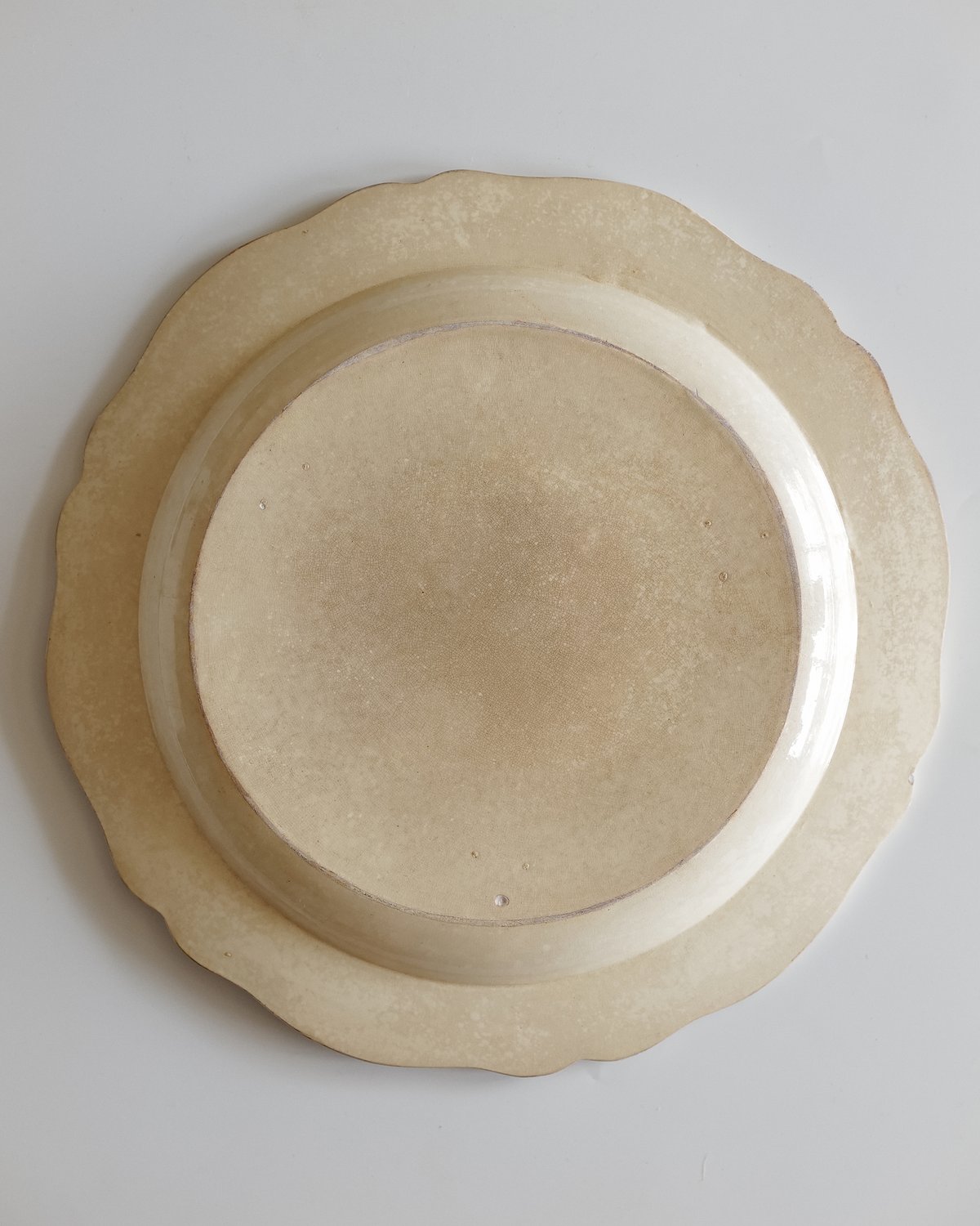 モントロー窯 1820年代 ファイアンスフィン 花リム大皿 | chez Augustins