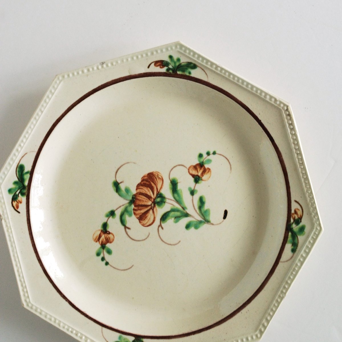 ファイアンスフィン オクトゴナル 花絵皿 C ファイアンスフィン オクトゴナル 花絵皿 C | chez Augustins