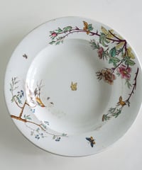 jules vieillard bordeaux 花鳥絵皿 C MANUFACTURE JULES VIEILLARD & CIE - Glazed ceramic dish with a