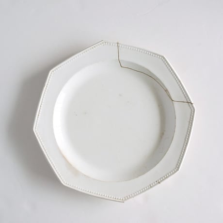 ファイアンスフィン ぷっくりとした形のオクトゴナル *金継ぎ