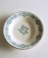 モントロー窯 1820年代 ファイアンスフィン 花リム大皿 | chez Augustins