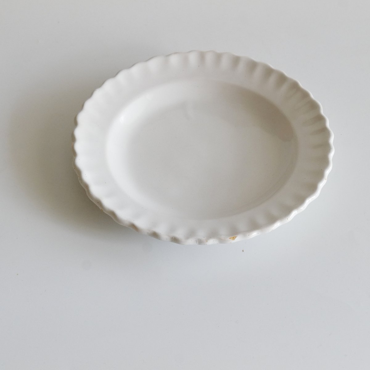 デッドストックの ムスティエ 丸い花リムのお皿 22.5cm D | chez Augustins 