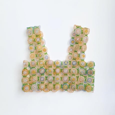 Crochet motif bustier yellow