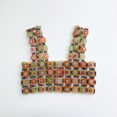 Crochet motif bustier black