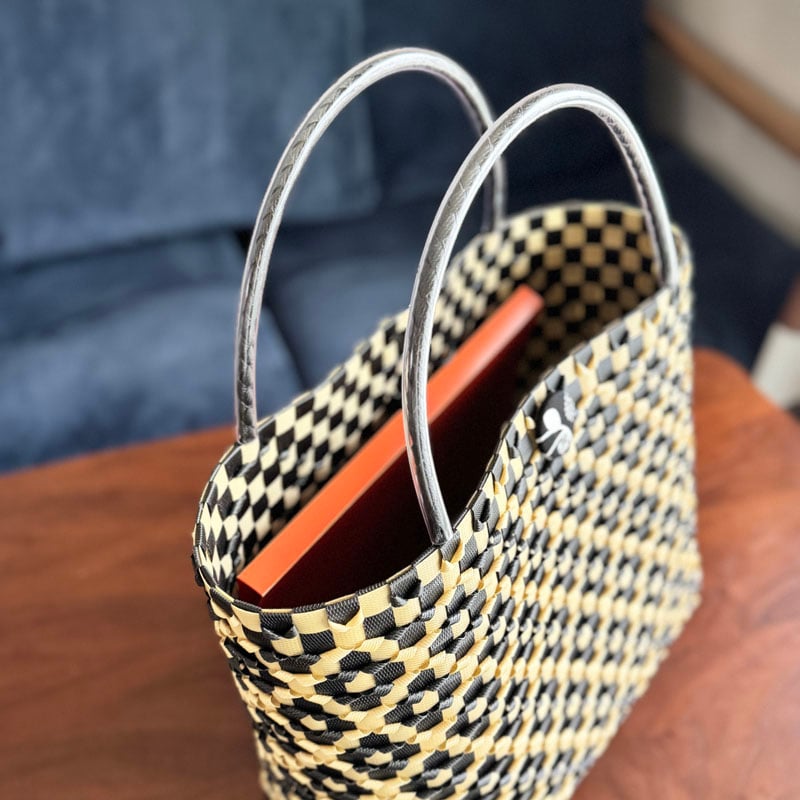 プラカゴキット --- FLOWER PATTERN BAG --- [ black × be