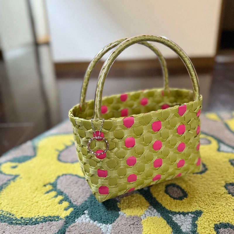 DOT PATTERN BAG --- [ citron green / Size S