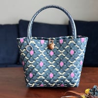 専用　　プラカゴ　水玉５個セット ☆手提げ型プラカゴ☆ 水玉（シトロングリーン／シルバー） | Kapurago