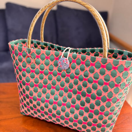 --- PEACOCK PATTERN ---　[ green × pink / Size L ]