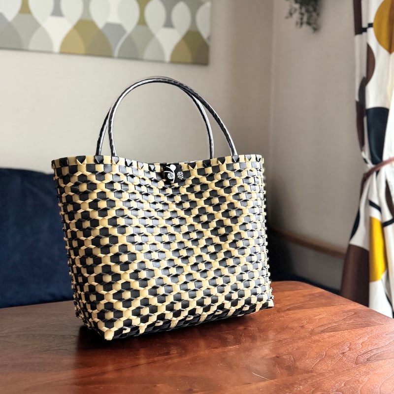 プラカゴキット --- FLOWER PATTERN BAG --- [ black × be