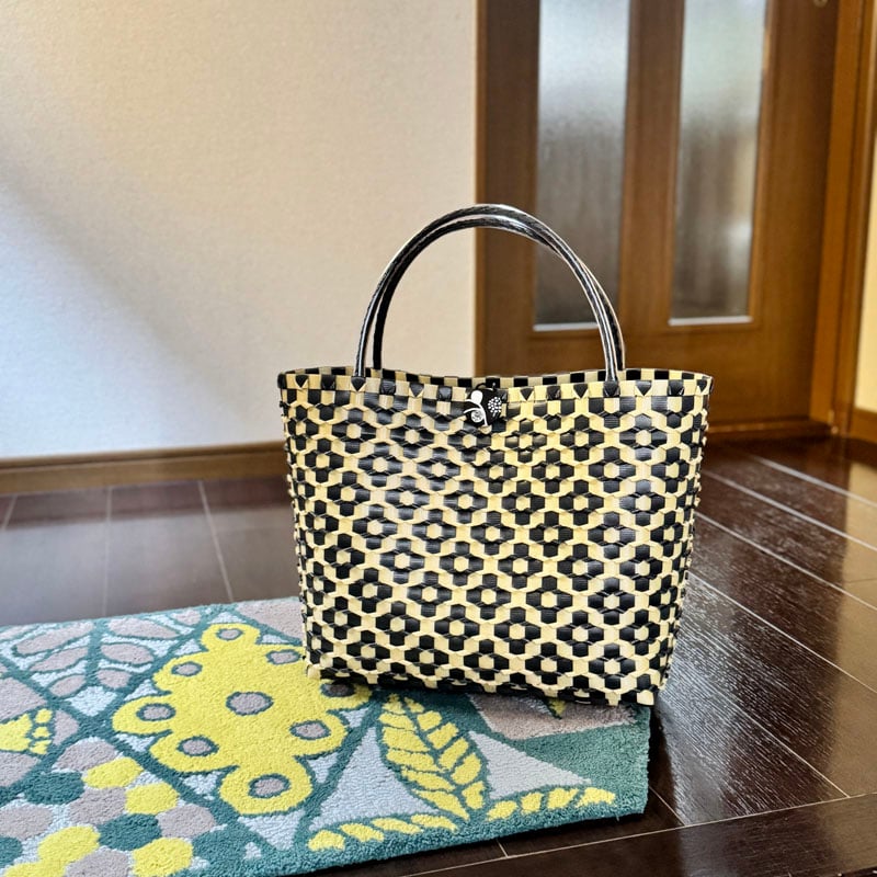 プラカゴキット --- FLOWER PATTERN BAG --- [ black × be