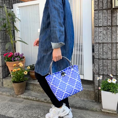 --- FLORAL LACE BAG ---　[ ネモフィラ / Size M ]