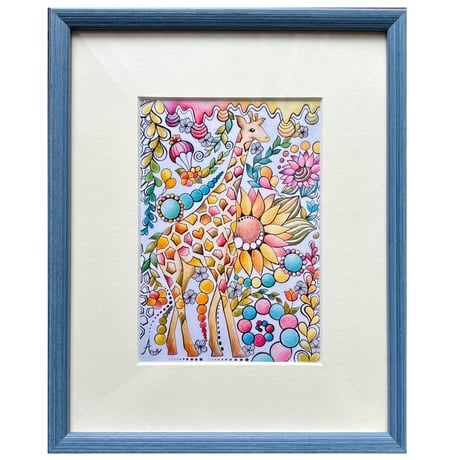絵画3点まとめ売り MiniSaya 額入り 動物　色鉛筆 色鉛筆画オーダーA4サイズ・額装つき - Richjoy Karula's Shop