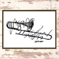 切り絵「Trombone」　額付き