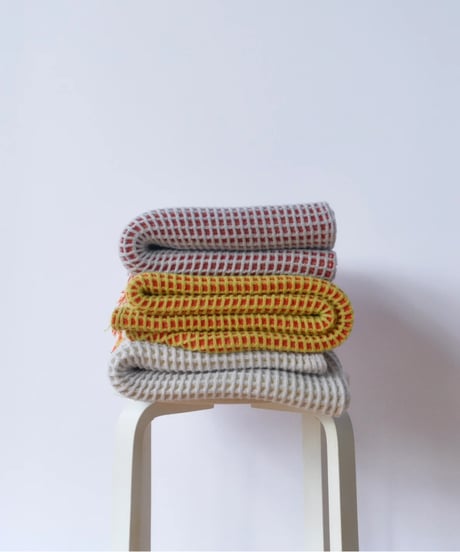【houfu】Waffle Throw - Ash Blue / White -