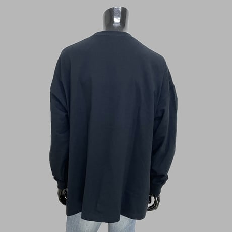 [MEE-004] FRONT EMBROIDERY  LONGSLEEVE T-SHIRT [BLK×BLK]