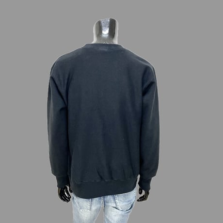 [MEE-010] CHEST EMBROIDERY CREW SWEAT [Brushed back] (BLK)