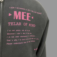[MEE-016] CHEST PRINT HOODED SWEATSHIRT (Brushed back) (BLK)