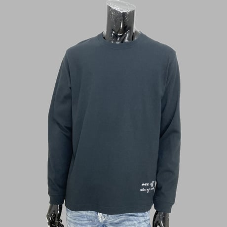[MEE-003] HEM EMBROIDERY LONGSLEEVE T-SHIRT (BLK)