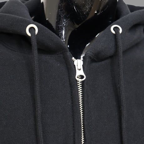 [MEE-015] CHEST EMBROIDERY HOODED SWEATSHIRT (Brushed back) (BLK)